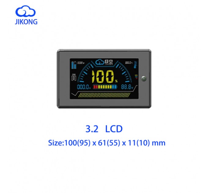 JK BMS LCD 3.2 екран дисплей JiKong врезной з кнопкою активації