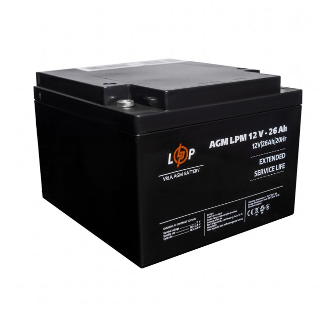 Акумулятор AGM LPM 12V - 26 Ah під болт М5