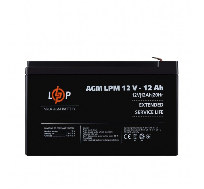 Розпродаж Акумулятор AGM LPM 12V - 12 Ah