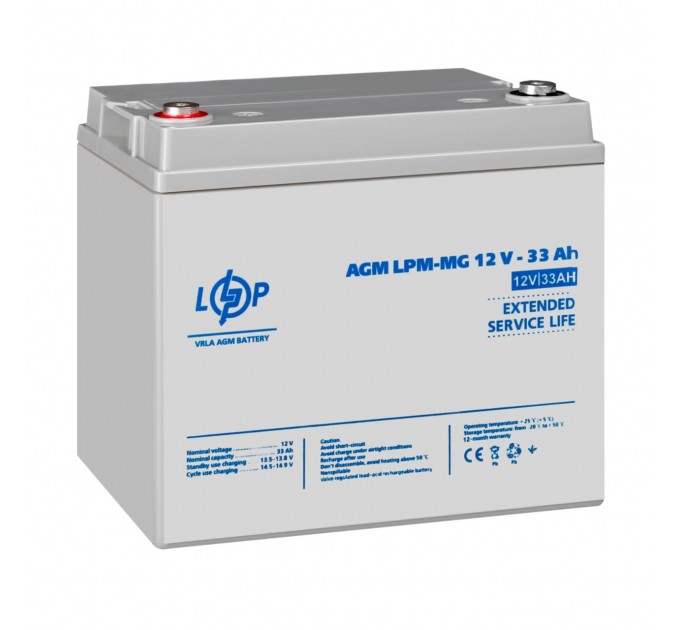 Акумулятор мультигелевий LPM-MG 12V - 33 Ah