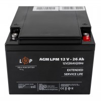 Акумулятор AGM LPM 12V - 26 Ah під болт М5 Акумулятор AGM LPM 12V - 26 Ah під болт М5