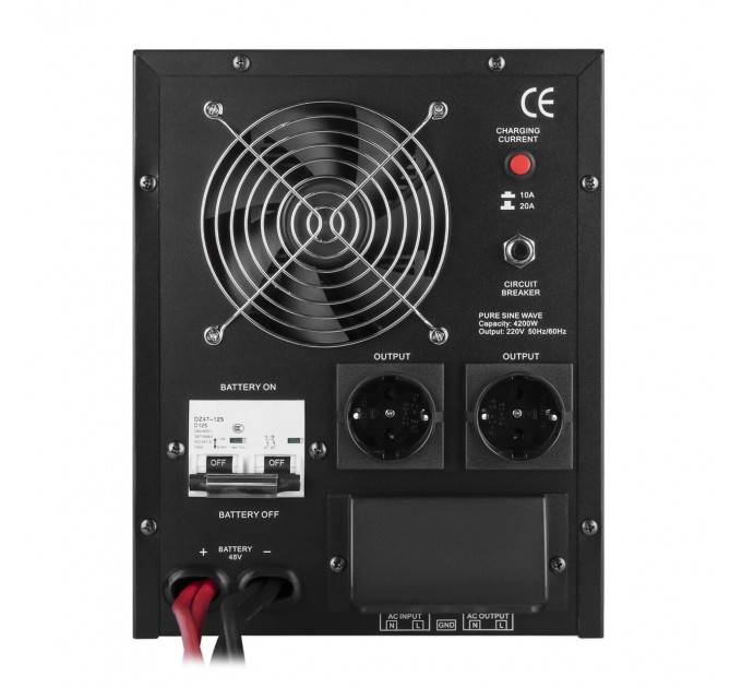 ДБЖ з правильною синусоїдою 48V LPY-B-PSW-6000VA+(4200Вт)10A/20A
