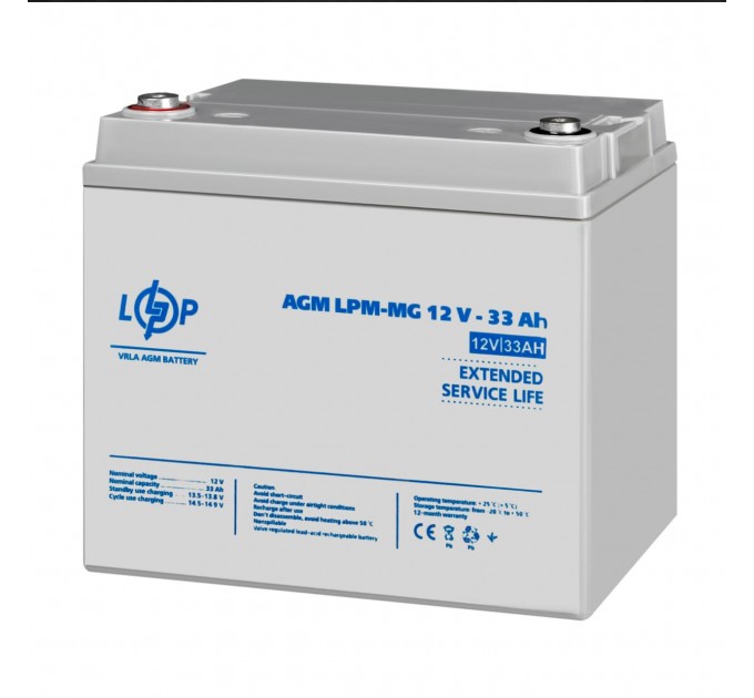Акумулятор мультигелевий LPM-MG 12V - 33 Ah