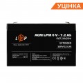 Розпродаж (3859) Акумулятор AGM LPM 6V - 7,2 Ah 09/2023