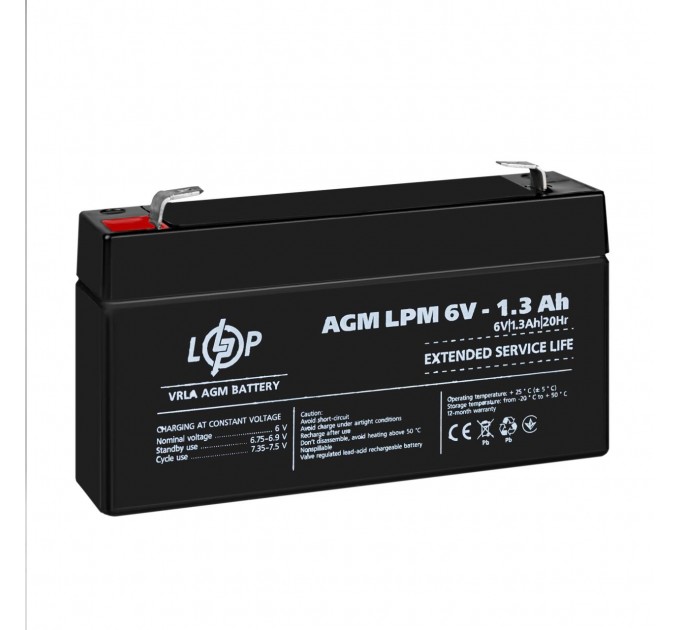 Акумулятор AGM LPM 6V - 1.3 Ah
