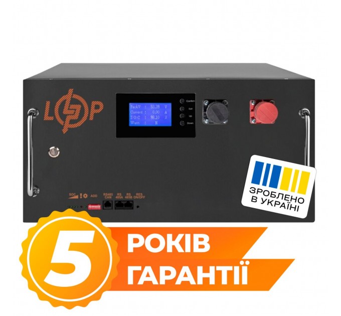Акумулятор LP LiFePO4 51,2V - 315 Ah (16128Wh) (BMS SP 200A/100А) RM RS485/CAN LCD BL
