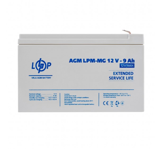 Акумулятор мультигелевий LPM-MG 12V - 9 Ah