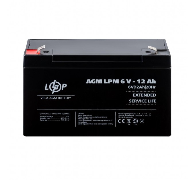 Акумулятор AGM LPM 6V - 12 Ah
