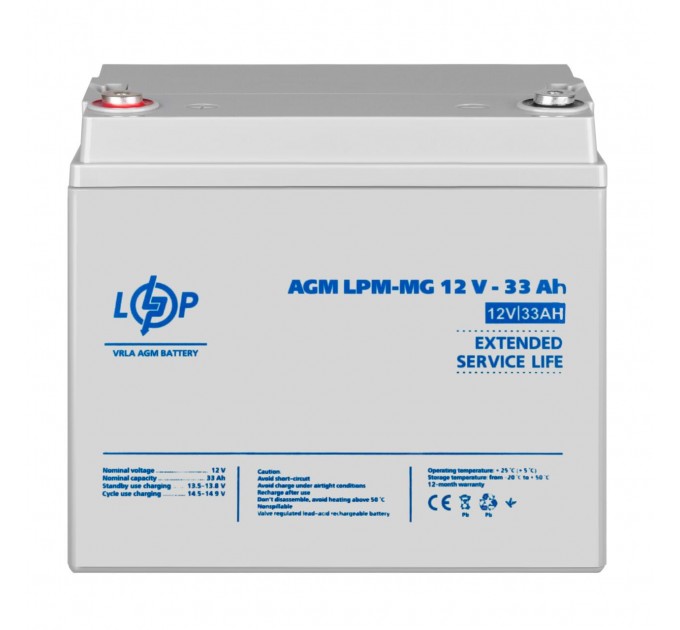 Акумулятор мультигелевий LPM-MG 12V - 33 Ah