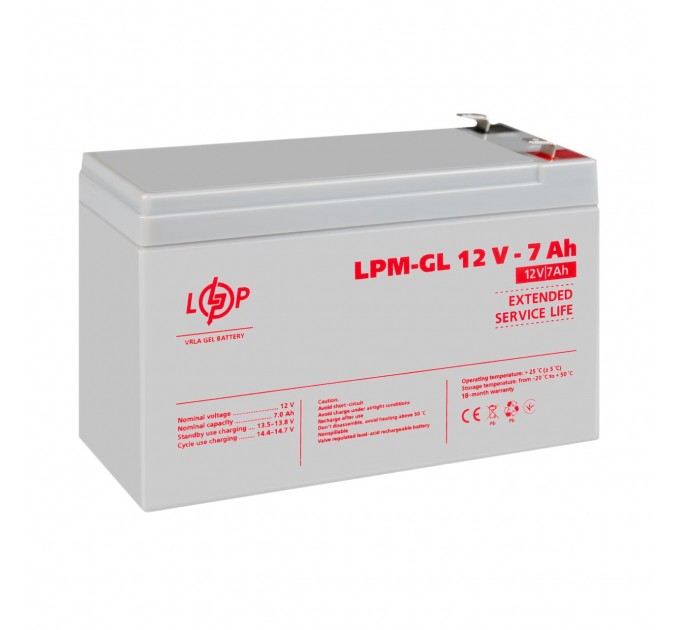 Акумулятор гелевий LPM-GL 12V - 7 Ah