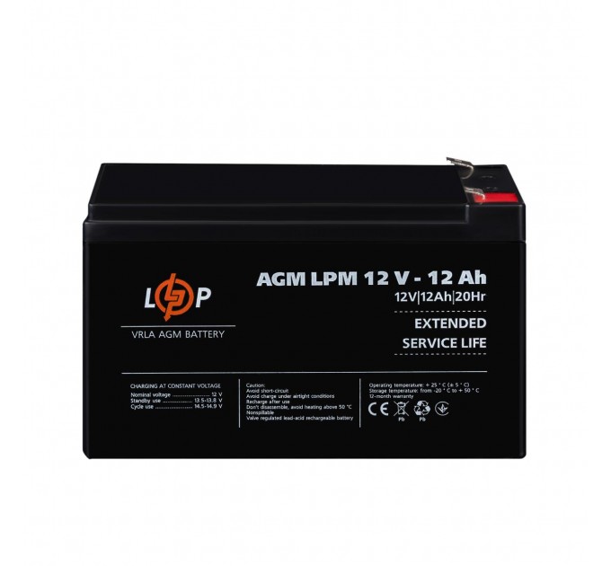 Розпродаж Акумулятор AGM LPM 12V - 12 Ah
