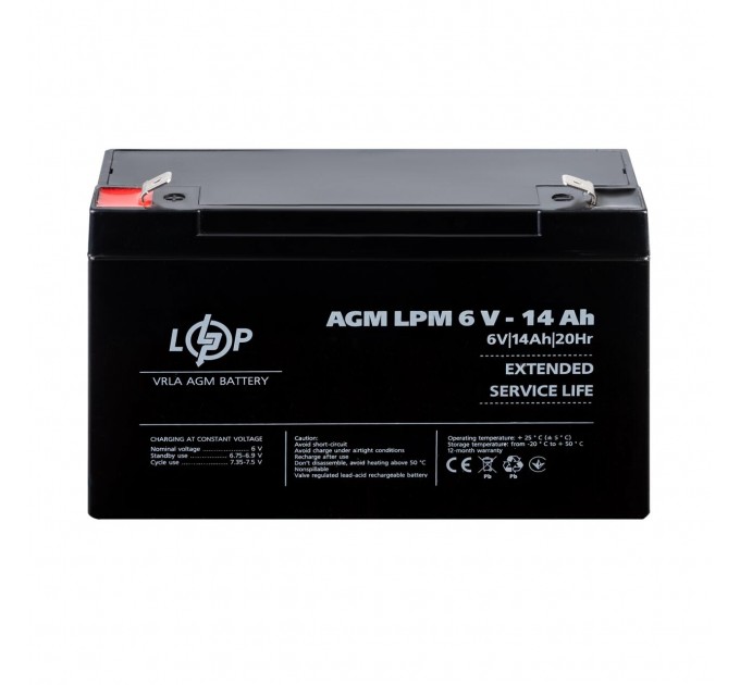 Розпродаж (4160) Акумулятор AGM LPM 6V - 14 Ah 09/23