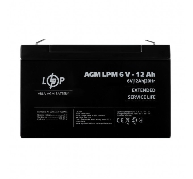 Акумулятор AGM LPM 6V - 12 Ah