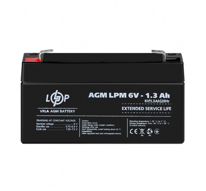 Акумулятор AGM LPM 6V - 1.3 Ah