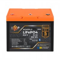 Акумулятор LP LiFePO4 25,6V - 32 Ah (820Wh) (BMS 40A/32А) пластик Smart BT