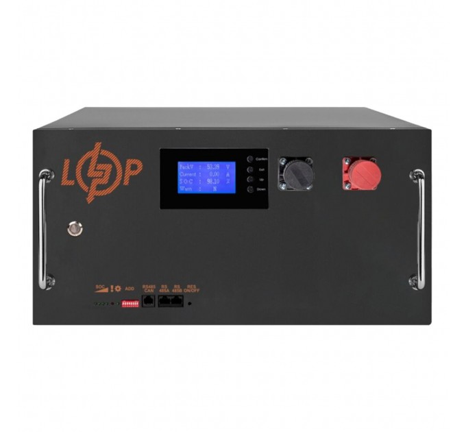 Акумулятор LP LiFePO4 51,2V-150 Ah (7680 Wh) (BMS SP 150A/100 А) RM RS485/CAN LCD BL