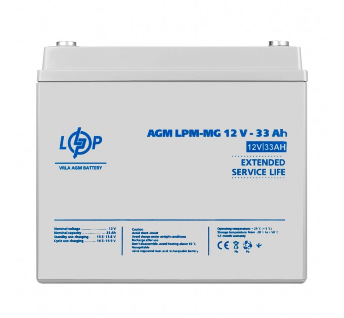 Акумулятор мультигелевий LPM-MG 12V - 33 Ah