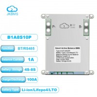 BMS 100A 4S-8S Lifepo4/Li-ion/LTO з активним балансуванням 1A (JK-B1A8S10P) з кнопкою JiKong