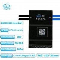 BMS 200A 8S-20S Lifepo4/Li-ion/LTO з активним балансуванням 2A (JK-B2A20S20P) з кнопкою JiKong