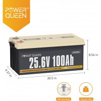 Акумулятор літієвий Power Queen LiFePo4 24V 100Ah 2560Wh