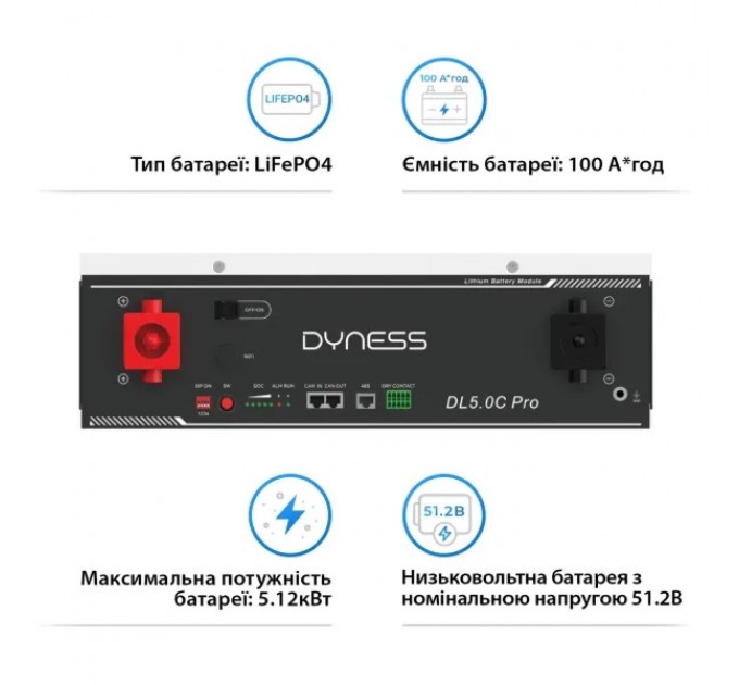 Зовнішня батарея для ДБЖ та інвертора Dyness DL5.0C Heating