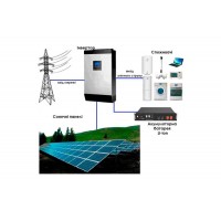 Автономная солнечная электростанция 3 кВт на основе литий-ионных аккумуляторных батарей с установкой на земле