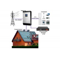 Автономная солнечная электростанция 8 кВт на основе литий-ионных аккумуляторных батарей с установкой на крыше