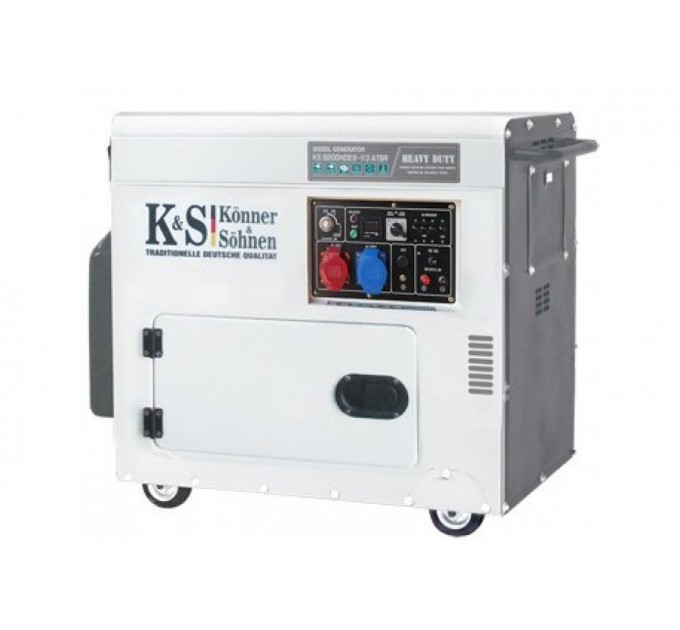 Електрогенератор дизельний 7,5 кВт Konner & Sohnen KS 9200HDES-1/3 ATSR у кожусі