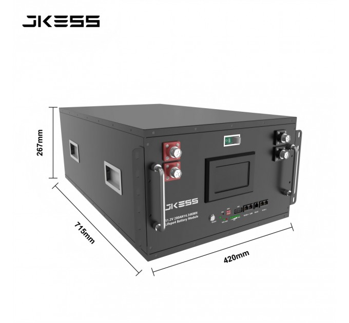 Корпус для DIY-збірки акумулятора JKESS 6U для LiFePO4 280–314 Аг 16S 48/51.2В